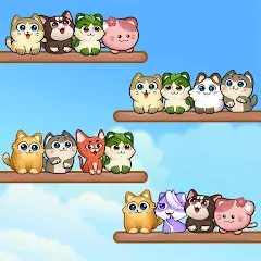Взломанная Cat Sort Puzzle: Cute Pet Game  [МОД Все открыто] - полная версия apk на Андроид