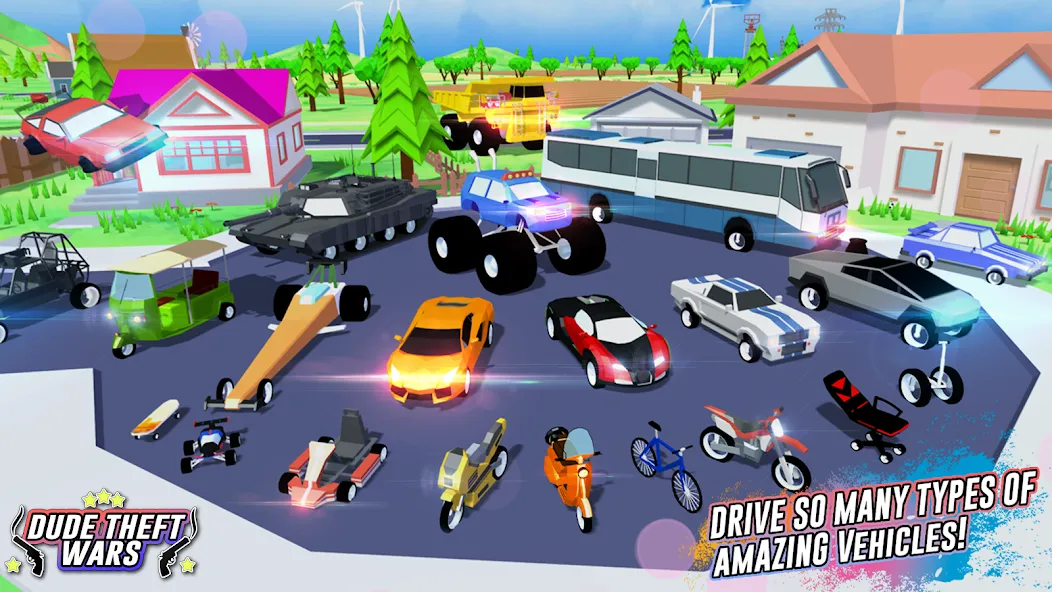 Dude Theft Wars Shooting Games (Дуд Тефт Варс)  [МОД Бесконечные монеты] Screenshot 3