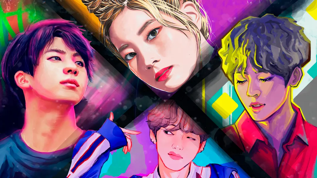 Kpop Paint by Numbers BT21  [МОД Много монет] Screenshot 2