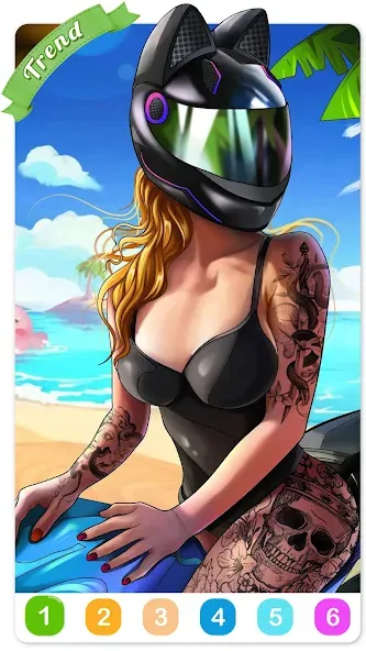 Tattoo Coloring games  [МОД Unlimited Money] Screenshot 1